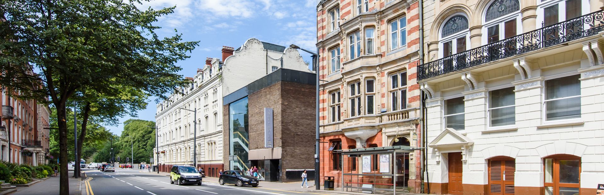 The street outside Plymouth Chambers in Cardiff city centre